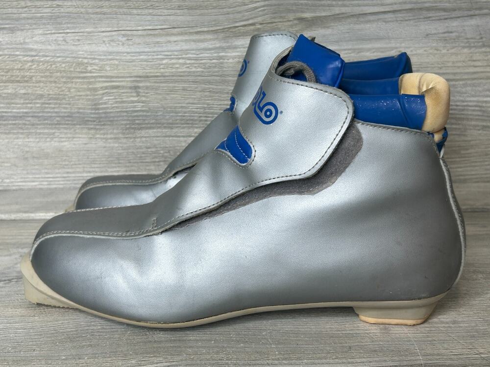 Vintage ASOLO NNN 420 Nordic Cross Country Ski Boots Men's 9.5 Silver